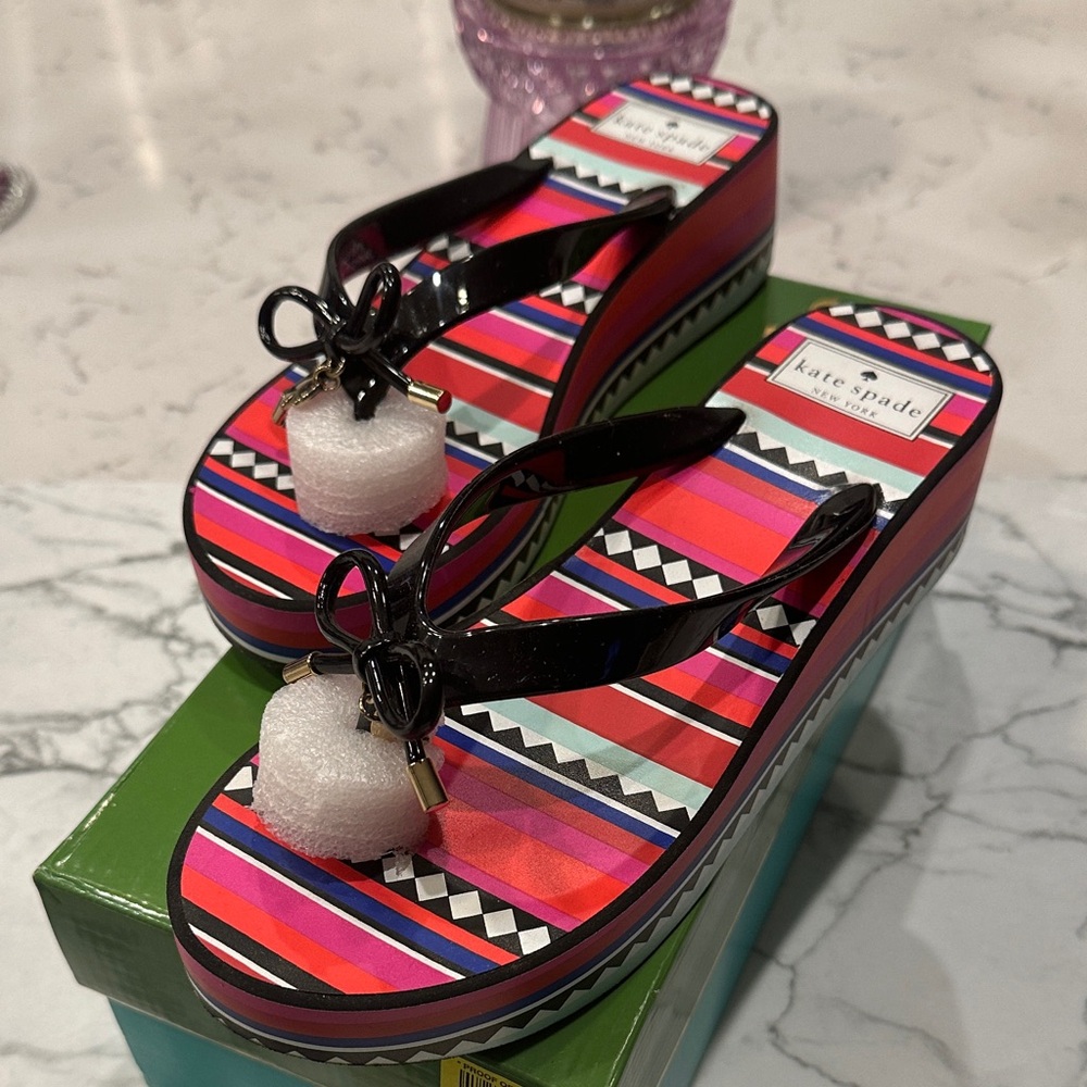 Kate Spade Multicolor Striped Sandals